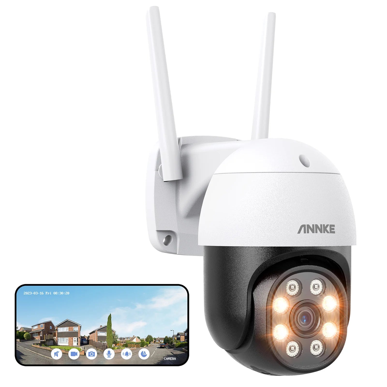 Annke PTZ Wifi Camera Wireless 2X Digital Zoom 5=4MP H.264+ Human Auto Tracking Sound Detection IP Camera Security Protection