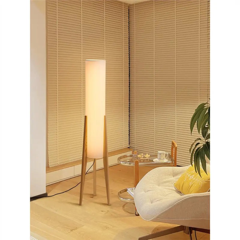 Japanese Retro Wabi Sabi Solid Wood Floor Lamp Study Hotel Art Decoration Corner Living Room Bedroom Coffee Shop Floor Lamp