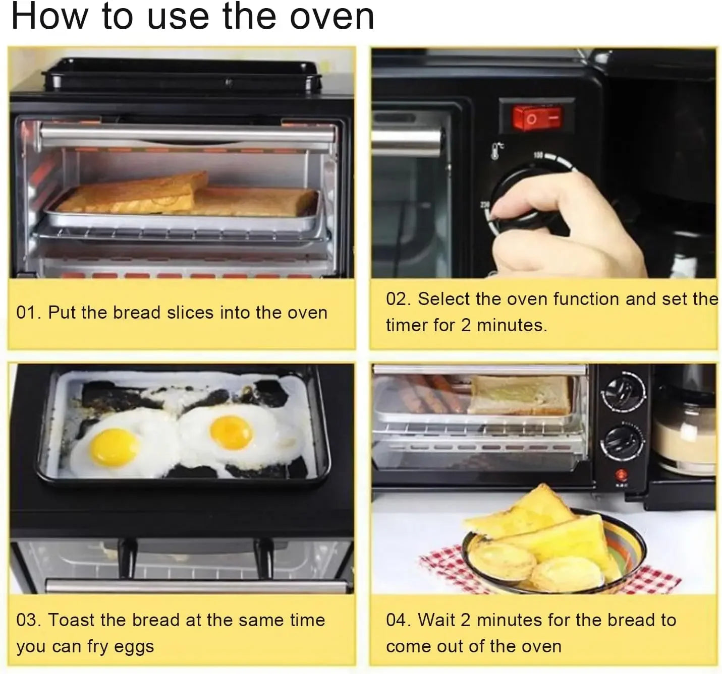 Air Fryer Toaster Smart Oven, 17.9 x 7.7 x 7.5in Countertop Convection 3 in 1 Multifunctional Home Breakfast Station Toaster Ove