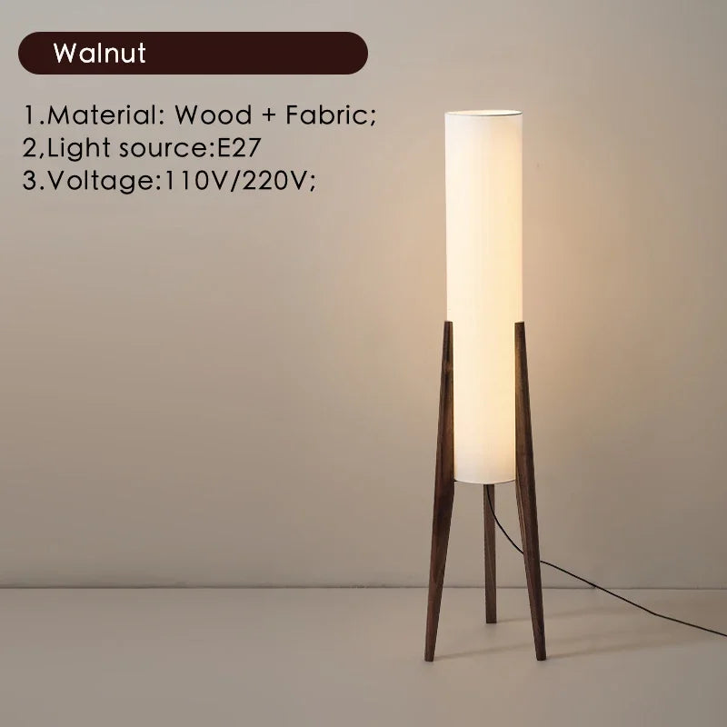 Japanese Retro Wabi Sabi Solid Wood Floor Lamp Study Hotel Art Decoration Corner Living Room Bedroom Coffee Shop Floor Lamp