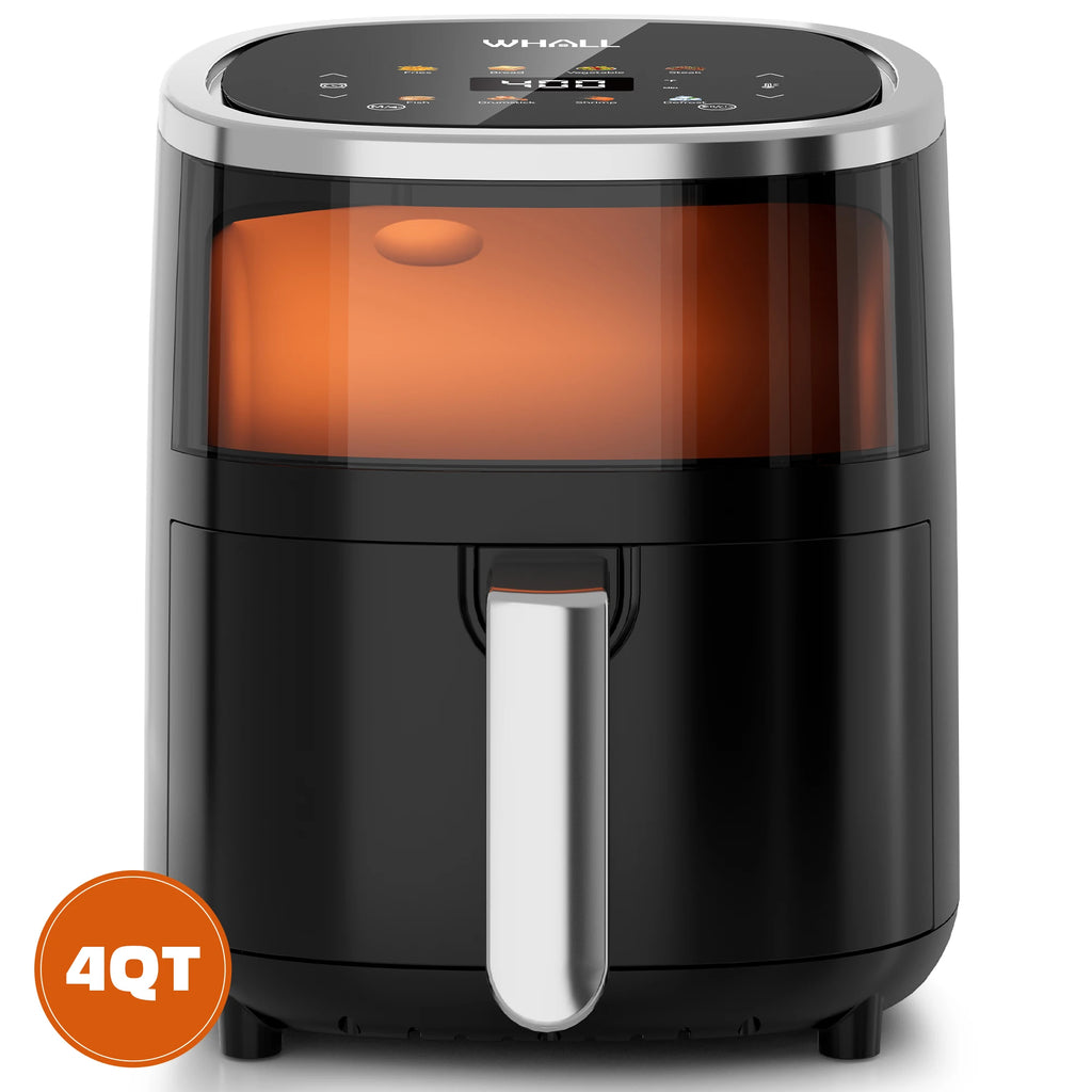 WHALL Air Fryer, Roast, Bake, Toaster Fryer, Roast, Broil, Reheats, & Dehydrates, 4-in-1, Fries, Less Oil, Easy Meals, 4 QT