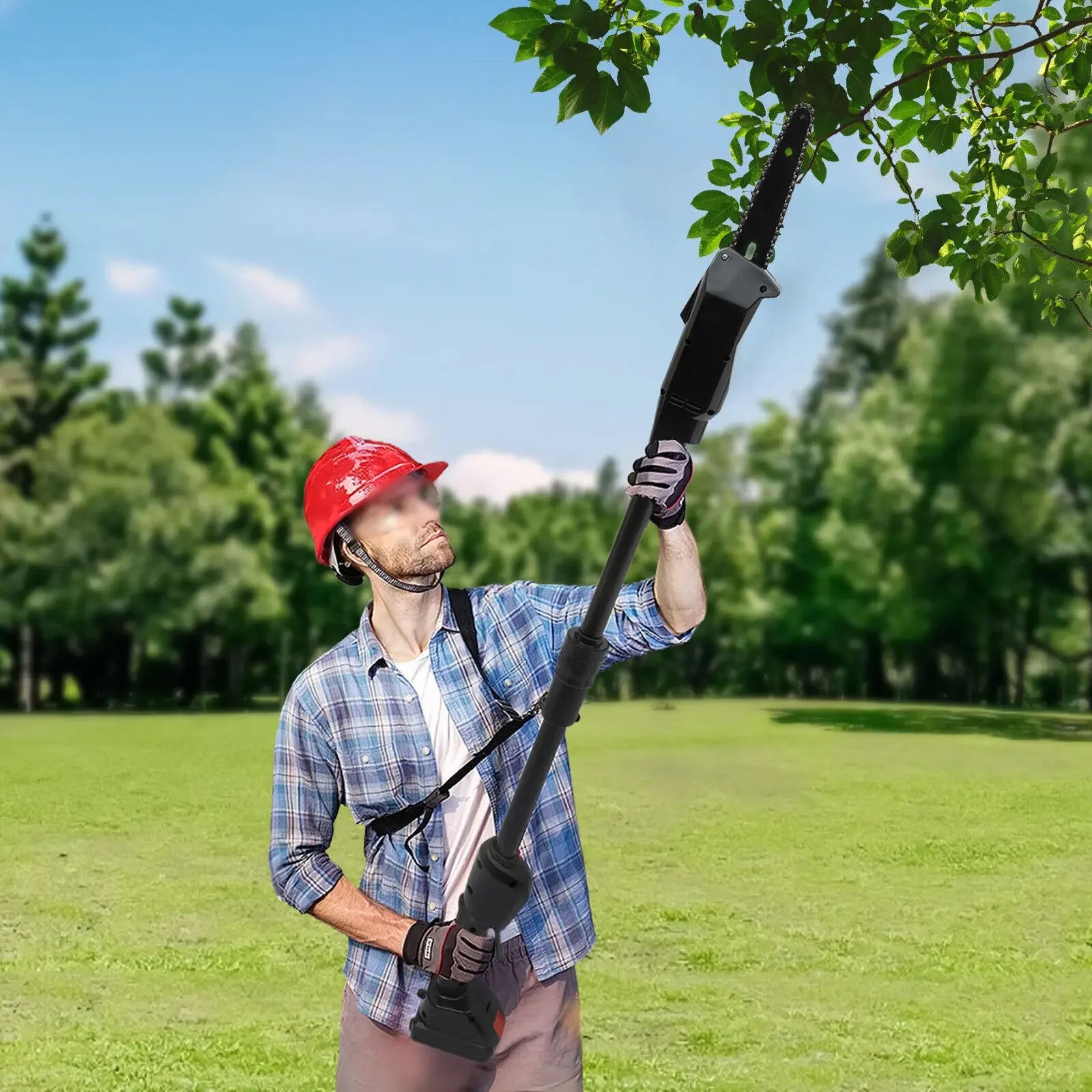 Electric Pole Chain Saw Tree Branch Limb Log Bush Trimmer Pruner Garden Tools