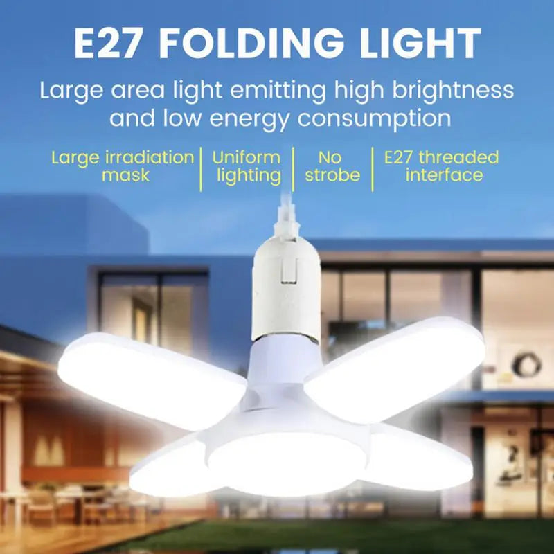 LED 4 Leaf Bulb E27 Foldable Warm White Light Pendant Light Storage Garages Kitchen Lighting High Brightness