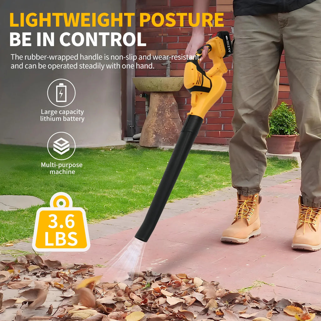 Cordless Electric Leaf Blower 140 MPH Brushless 2 in 1 Cleaner Power Tool Handheld 2x 21V Battery-Powered 3000mAh and Charger