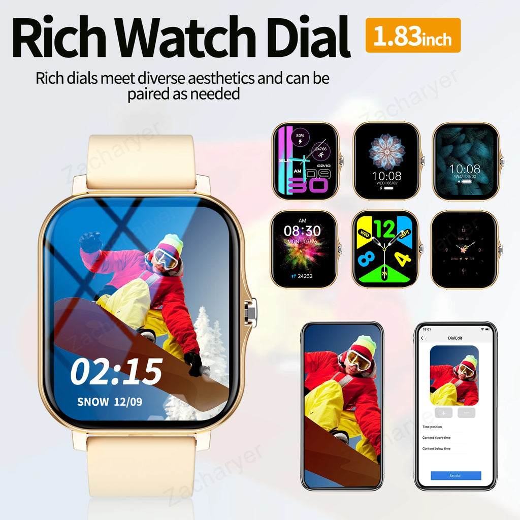 Smart watch, wireless calling /dial, multi -Sport mode, calling reminder and rejection,information reminder, Various APP Reminde