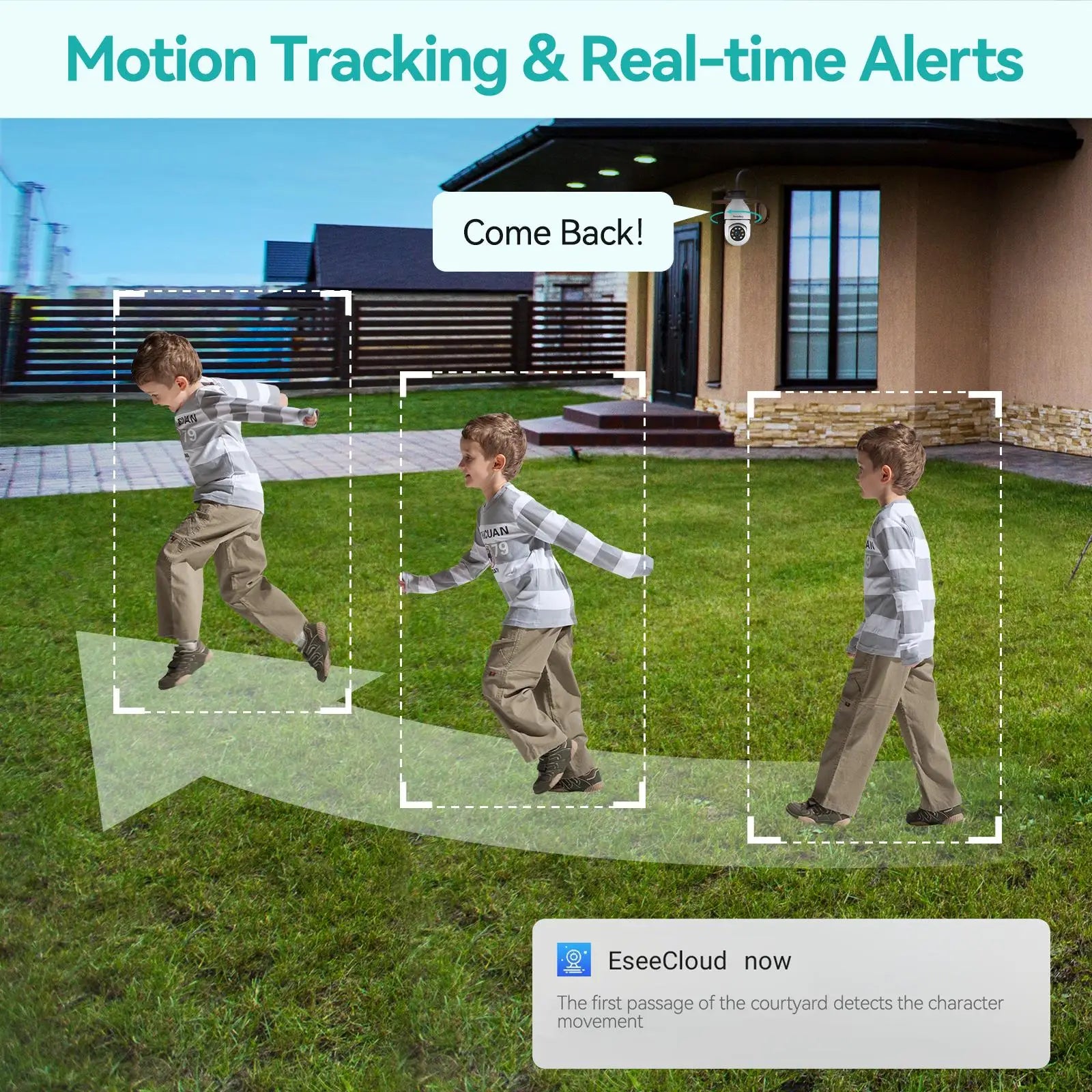 2K Light Bulb Security Camera, 2.4g Wi-Fi, Motion/Sound/Light Alarm, 2-Way Audio, Alexa, Easy Install, Indoor/Outdoor