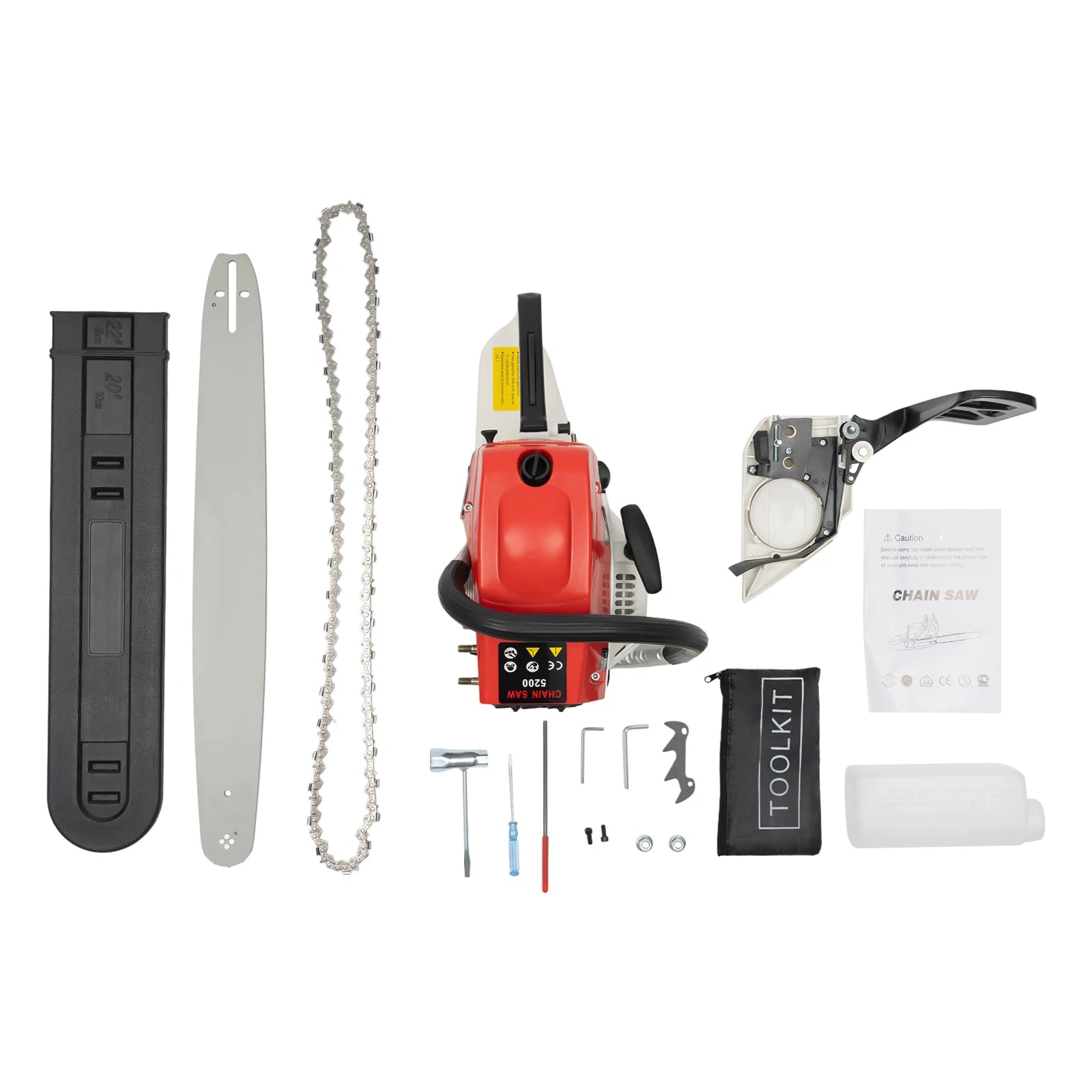 52CC 2-Stroke Gasoline Chainsaw Cutting Wood 22Inch Gas Sawing  Home Wood Cutting Machine Handheld Multifunctional Garden Tools